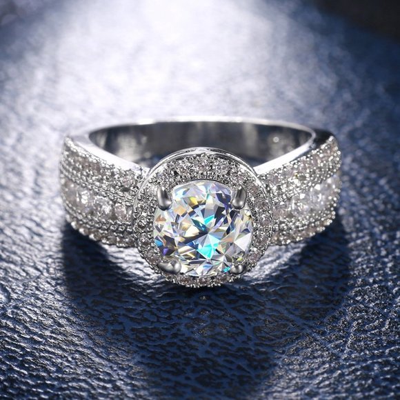 🔥 Three Layer Dainty Shiny Zircon Full Around Luxury Rings for Women,EVGG1392 - Picture 1 of 6